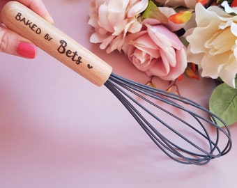 Personalised whisk as an addition to your baking kit or the perfect customised chef gift