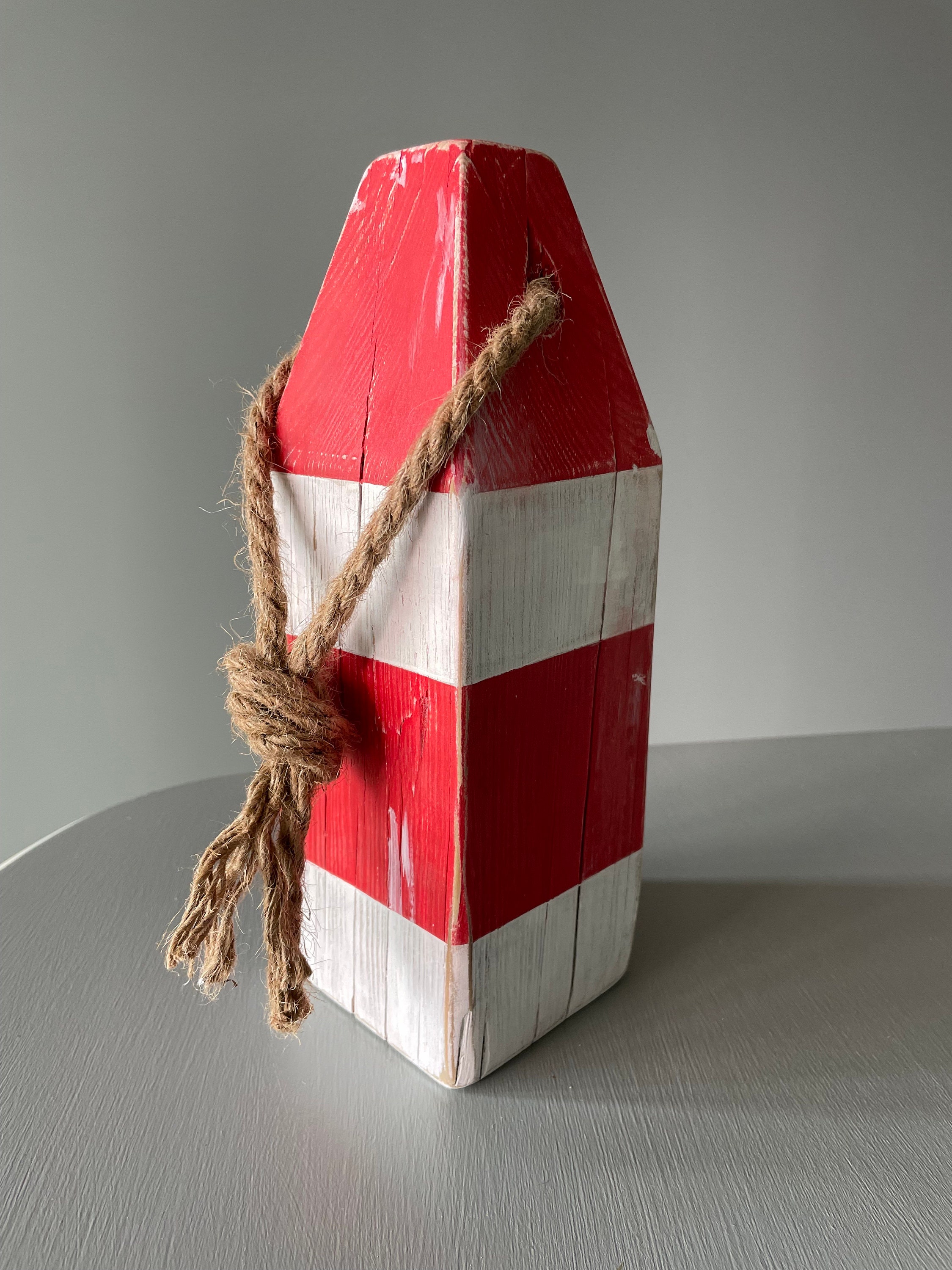 Medium Colorful Decorative Wooden Buoy, Beach Decor, Coastal Decor