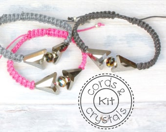 Macramé Bracelet Kit with Swarovski Arrow Crystals