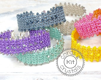 Crochet Bracelet kit with Swarovski crystals