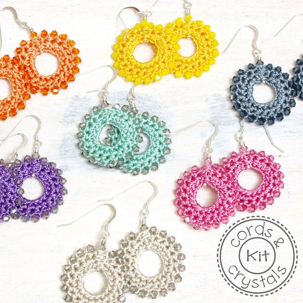 Crochet Earrings Kit with Swarovski Crystals