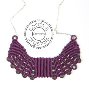 Macramé Bib Necklace Pattern with Swarovski Crystals