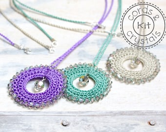 Crochet Pendant Kit with Swarovski Crystals - pattern included