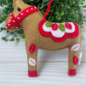 Swedish Dala Horse Dala Horse ornament Felt Horse Ornament Scandinavian Horse