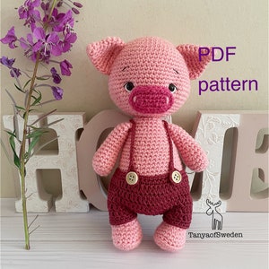 Crochet Pig pattern Amigurumi Cute Pig pdf Tutorial Pig pattern in English