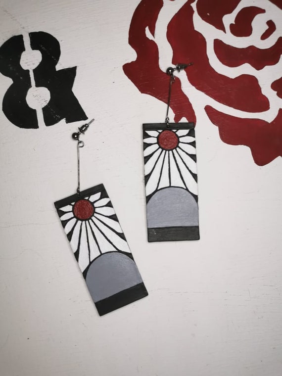 Hanafuda Earrings Etsy Australia
