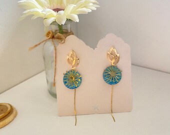 Boucles d'oreilles pendante/boucles d'oreilles doré/ bijou d'oreilles/cadeau femme/boucles d'oreilles fantaisie