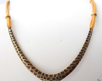 bronze choker necklace/women's cord necklace/women's gift