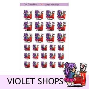 VIOLET SHOPS Planner Stickers  | EXCLUSIVE character| CQ41-c