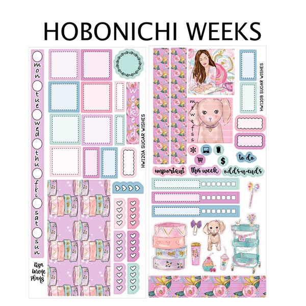 SUGAR WISHES  Hobonichi Weeks Sticker Kit | HW120