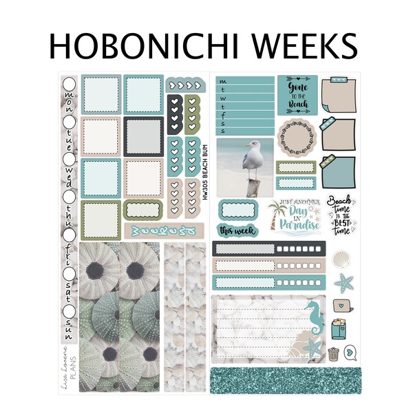 BEACH BUM Hobonichi Weeks Sticker Kit | HW305