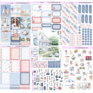 INDEPENDENCE DAY  weekly Planner Sticker Kit  | Vertical Planner  | perfect for Vertical Erin Condren Life planner | patriotic V443