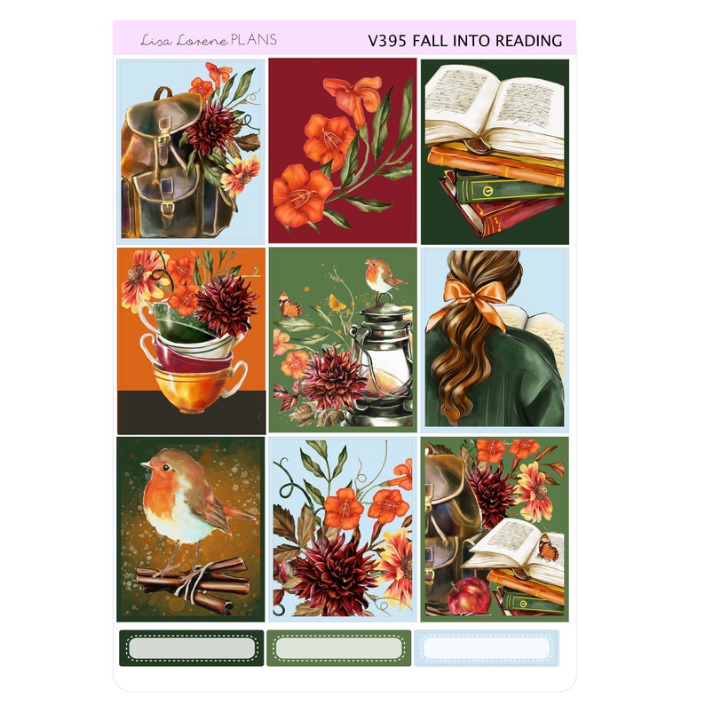 FALL INTO READING Weekly Planner Sticker Kit | Vertical Planner ...