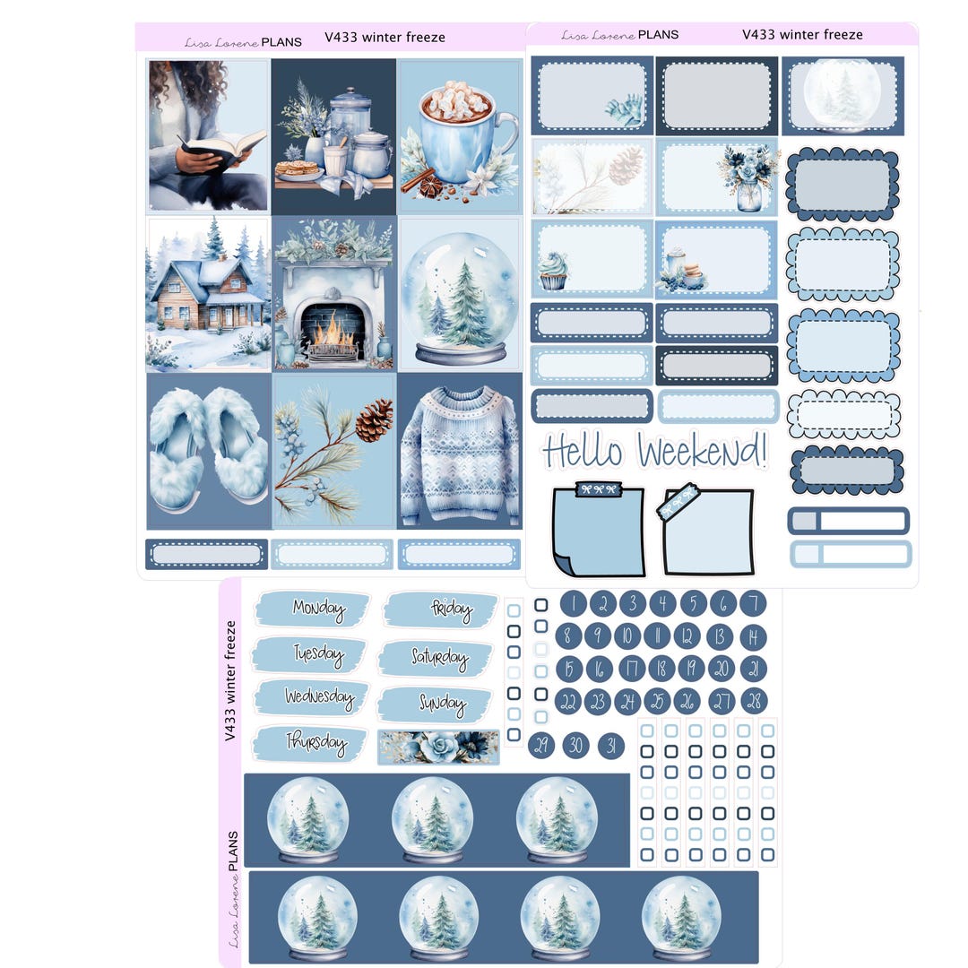 WINTER FREEZE Weekly Planner Sticker Kit | Vertical Planner | Perfect ...