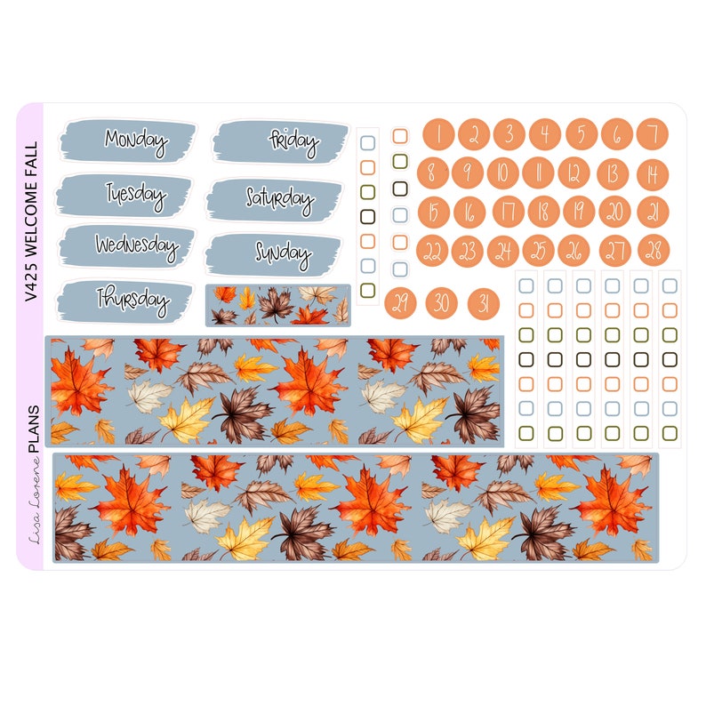WELCOME FALL Weekly Planner Sticker Kit | Vertical Planner | Perfect ...