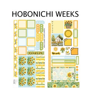 SUNNY SUNFLOWER weekly planner sticker kit  | Hobonichi Weeks Sticker Kit | HW412