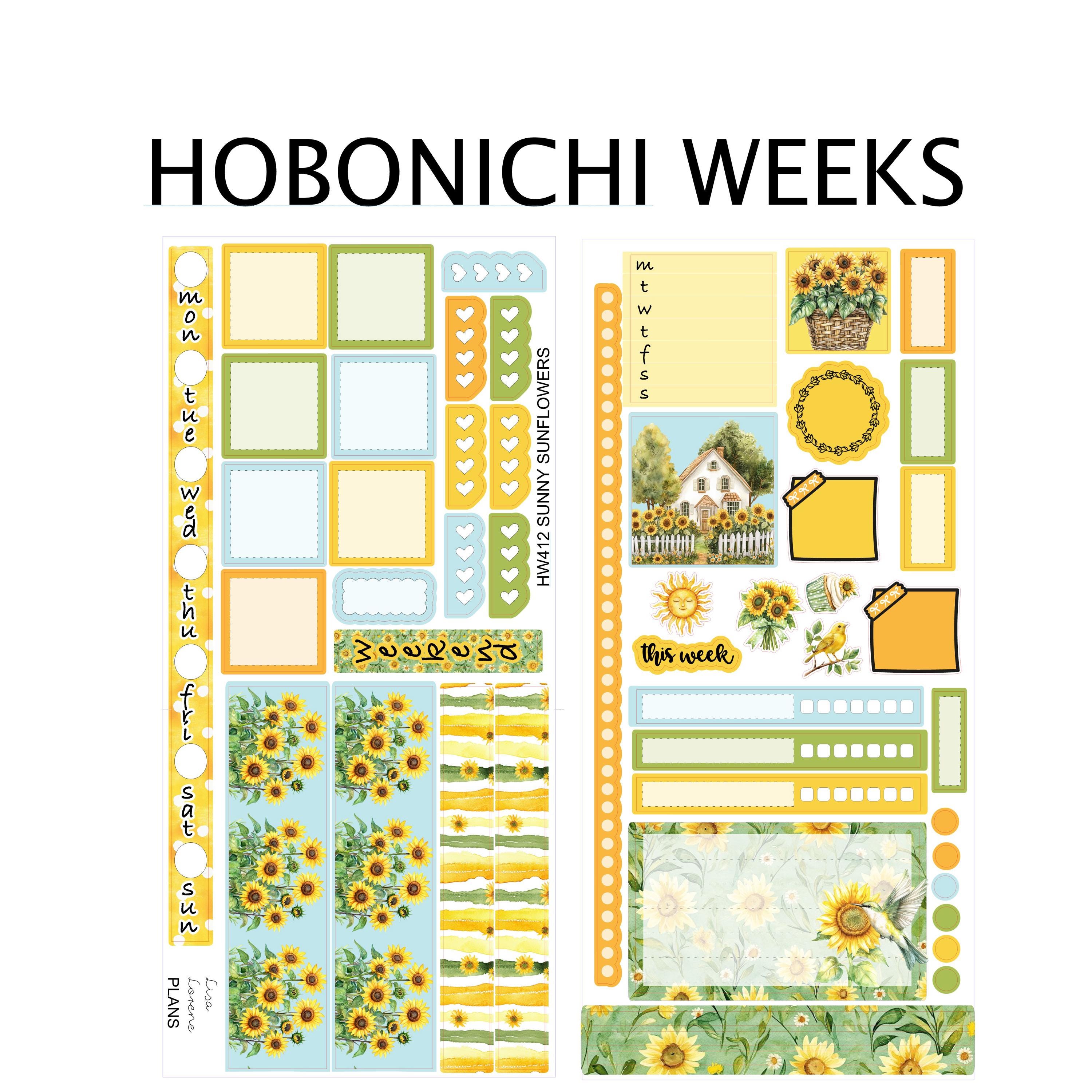 SUNNY SUNFLOWER Weekly Planner Sticker Kit | Hobonichi Weeks Sticker ...
