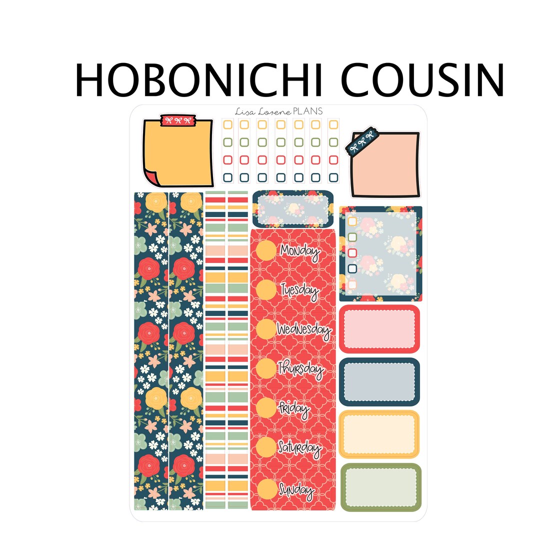 BRIGHT FLORAL A5 Hobonichi Cousin Planner Sticker Kit | Weekly Kit ...
