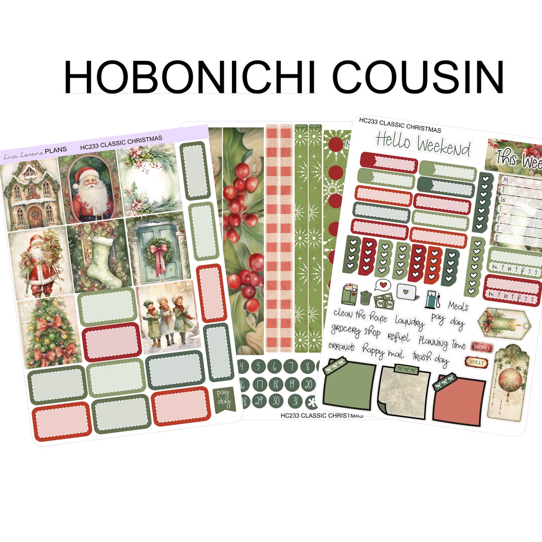 CLASSIC CHRISTMAS Hobonichi Cousin Weekly Planner Sticker Kit | | HC233 ...