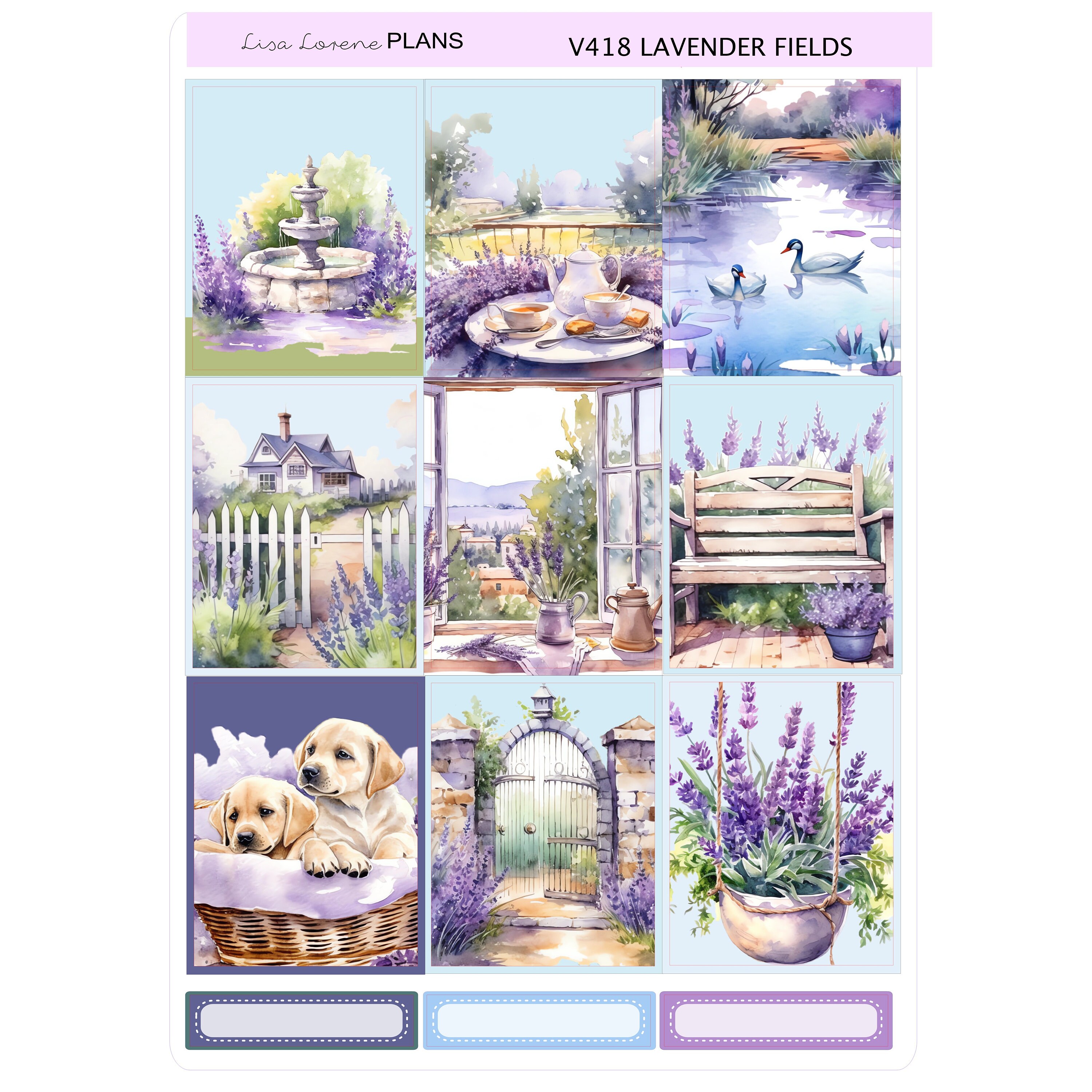 LAVENDER FIELD Weekly Planner Sticker Kit | Vertical Planner | Perfect ...