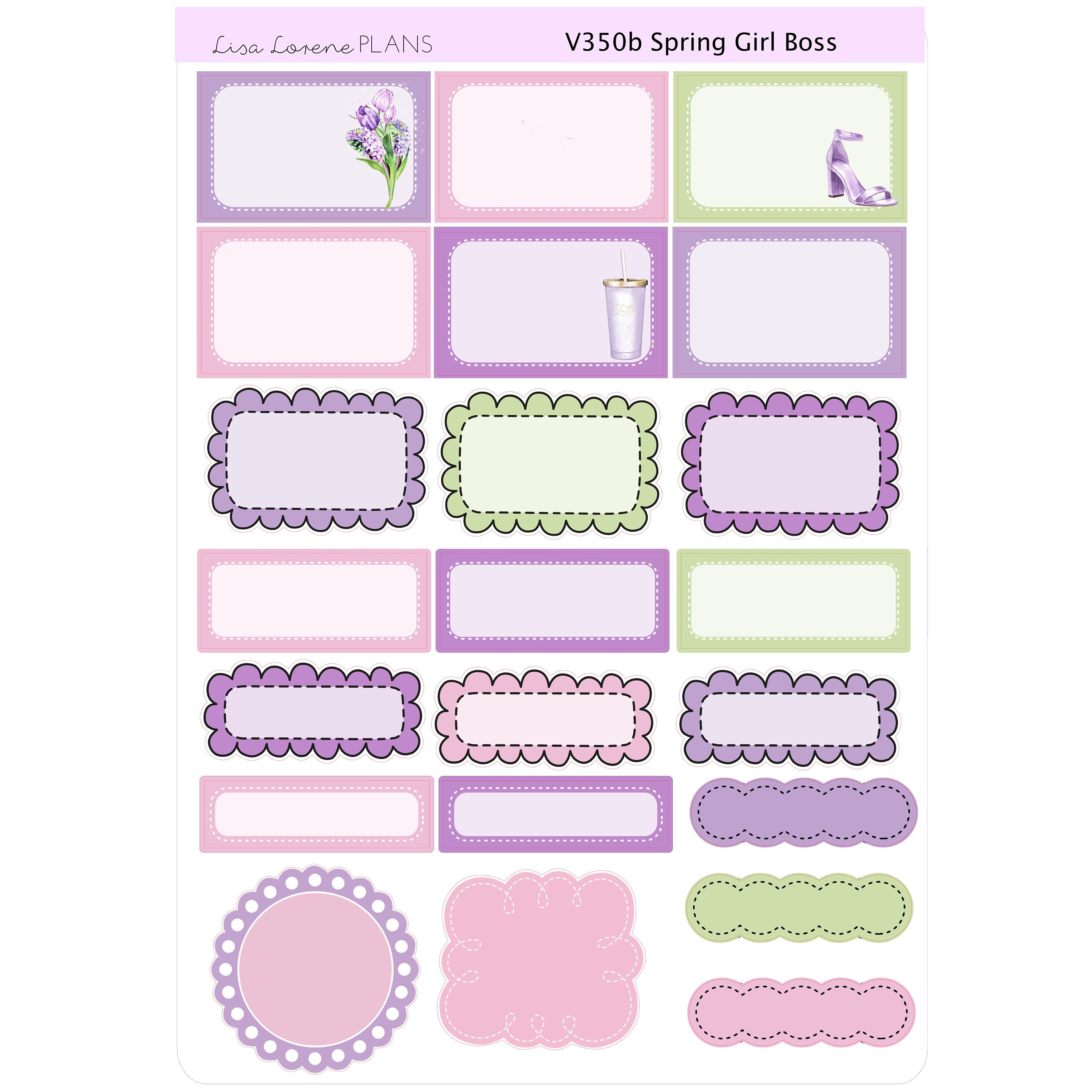 SPRING FASHION BOSS Weekly Sticker Kit | Vertical Weekly Planner ...