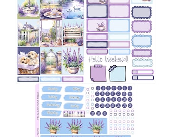 LAVENDER FIELD Weekly Planner Sticker Kit  | Vertical Planner  | perfect for Vertical Erin Condren Life planner | V418 mini