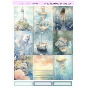 MERMAID BY the SEA Kit Weekly Planner Sticker Kit | Vertical Planner ...