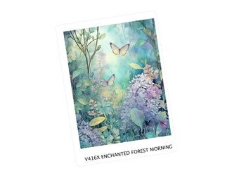 ENCHANTED FOREST MORNING double box sticker  | Vertical Planner  | Vertical Erin Condren Life planner | V416X
