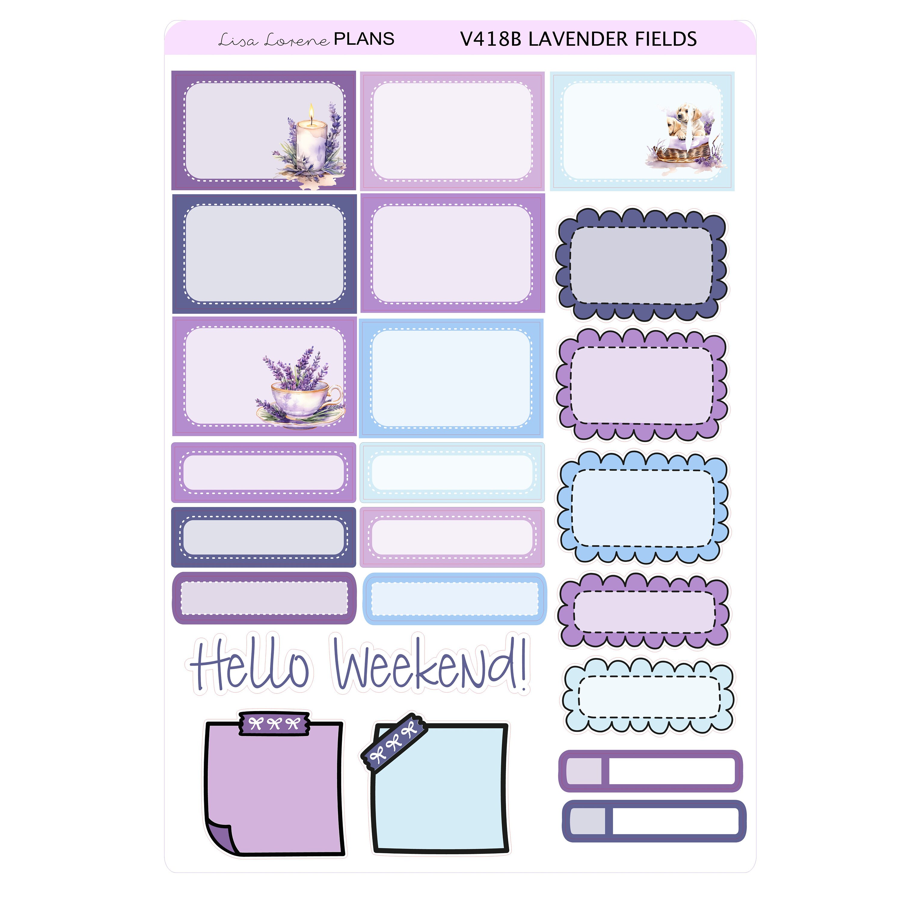 LAVENDER FIELD Weekly Planner Sticker Kit | Vertical Planner | Perfect ...