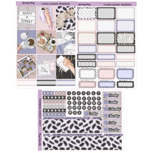 COZY SUNDAY MORNING Vertical Planner kit perfect for Vertical Erin Condren Life planner V289 mini kit - 3 pcs