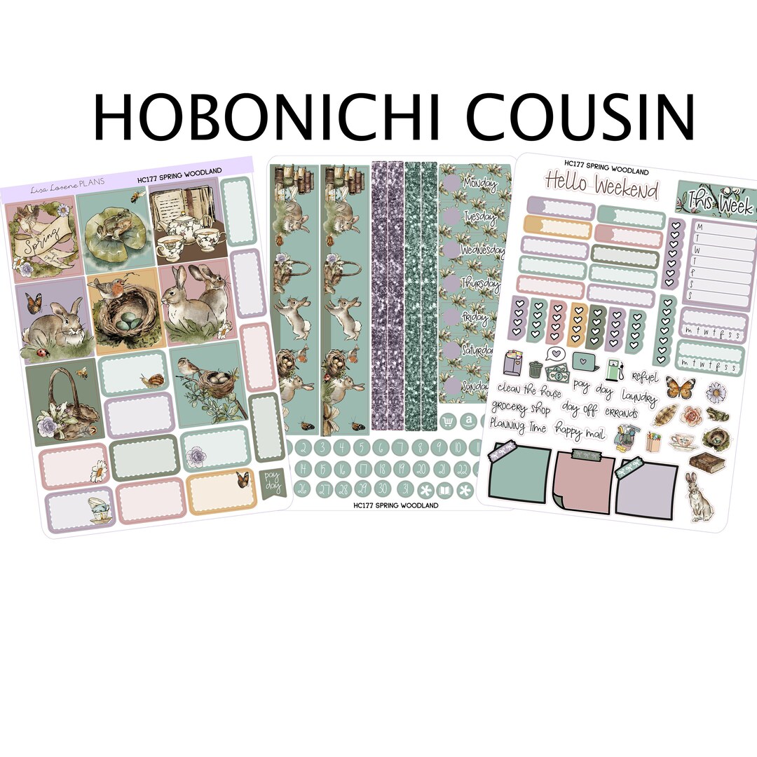 SPRING WOODLAND Hobonichi Cousin Weekly Planner Sticker Kit | Santa ...