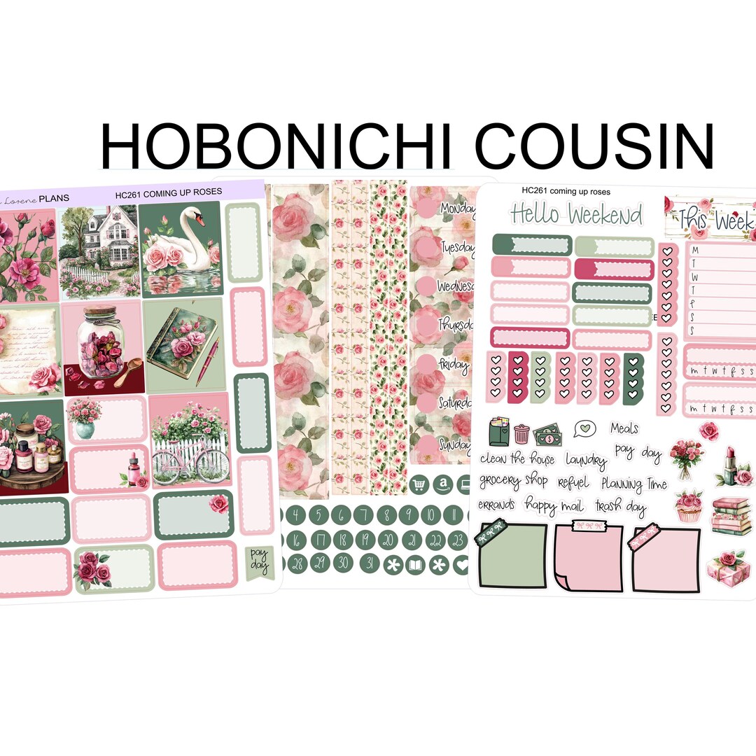 COMING UP ROSES Hobonichi Cousin Weekly Planner Sticker Kit | | HC261 ...