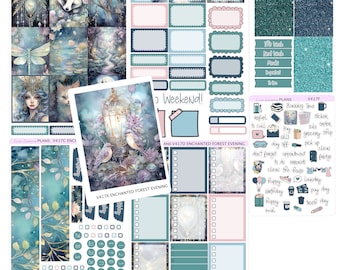 ENCHANTED FOREST EVENING weekly Planner Sticker Kit  | Vertical Planner  | perfect for Vertical Erin Condren Life planner | V417