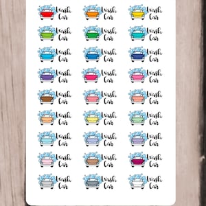 Wash Car Planner Stickers | Car Wash, Clean Car | L73