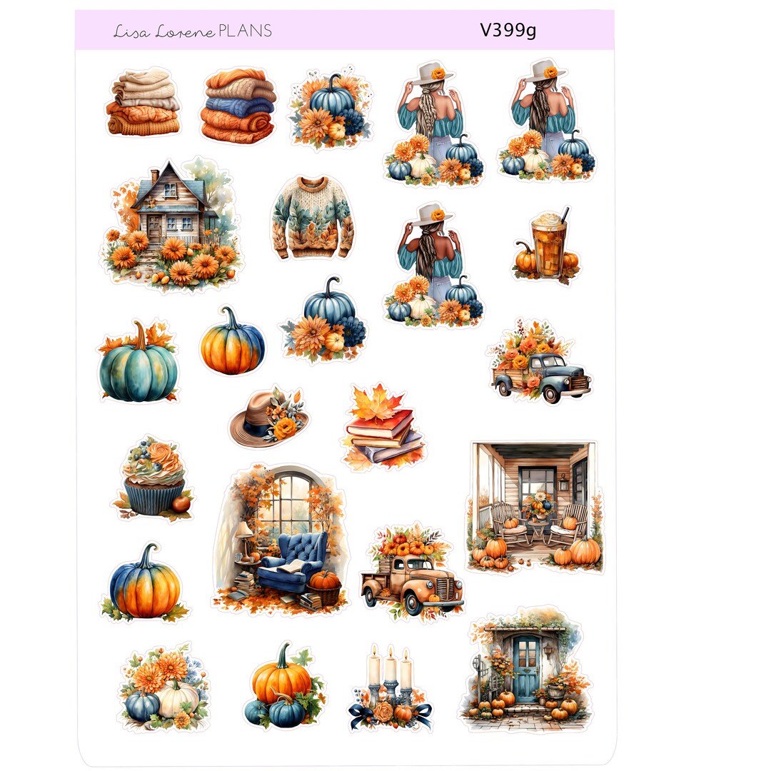 AUTUMN BLUE DECO Weekly Planner Sticker Kit | Vertical Planner ...