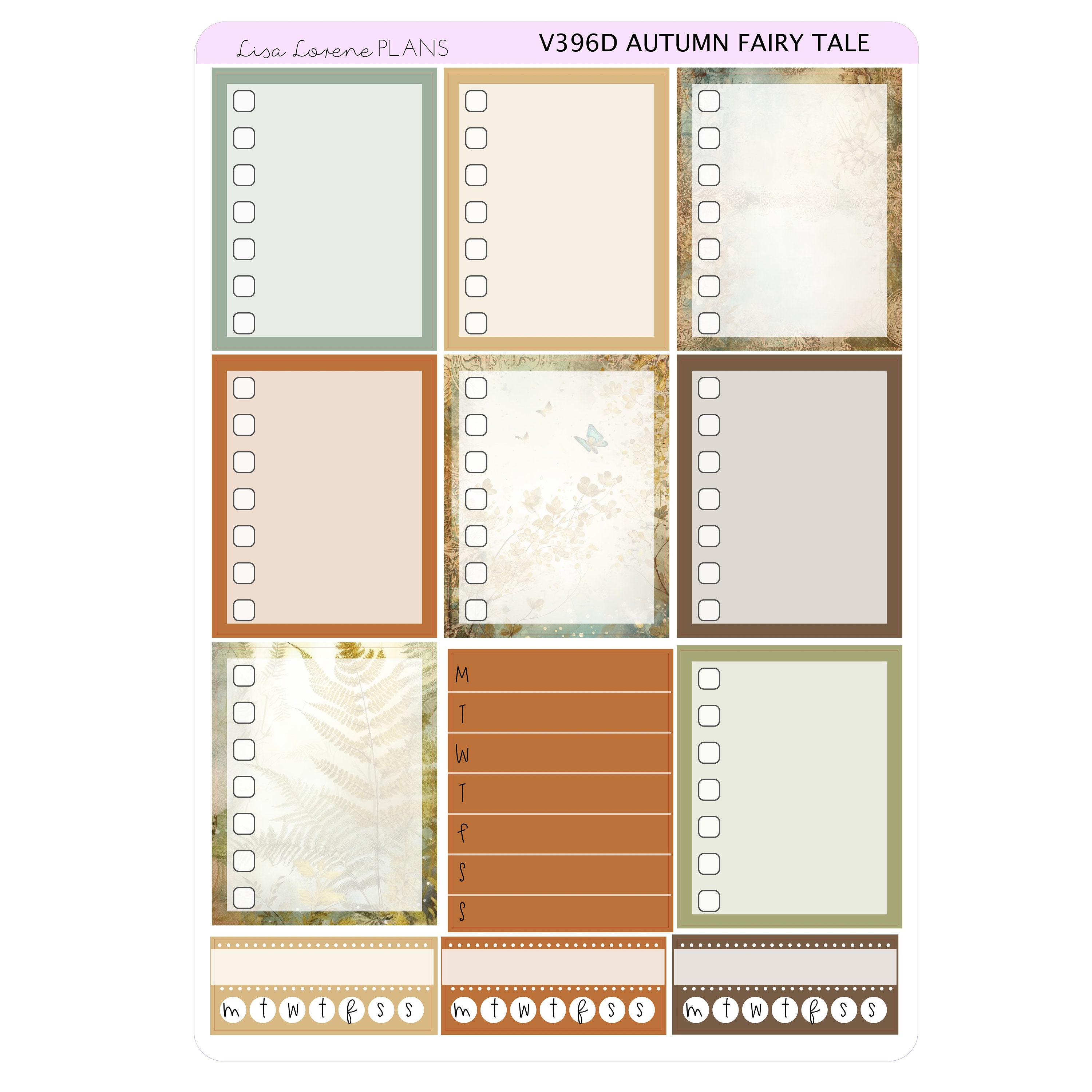 AUTUMN FAIRY TALE Weekly Planner Sticker Kit | Vertical Planner ...