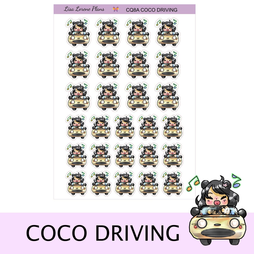 COCO DRIVING Planner Stickers | | Exclusive Character| CQ8-B - Etsy