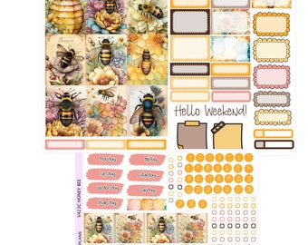 HONEY BEE  Weekly Planner Sticker Kit  | Vertical Planner  | perfect for Vertical Erin Condren Life planner | V423 mini