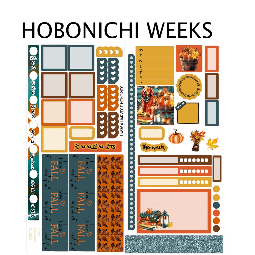 HARVEST MEMORIES Hobonichi Weeks Planner Sticker Kit | HW364 - Etsy