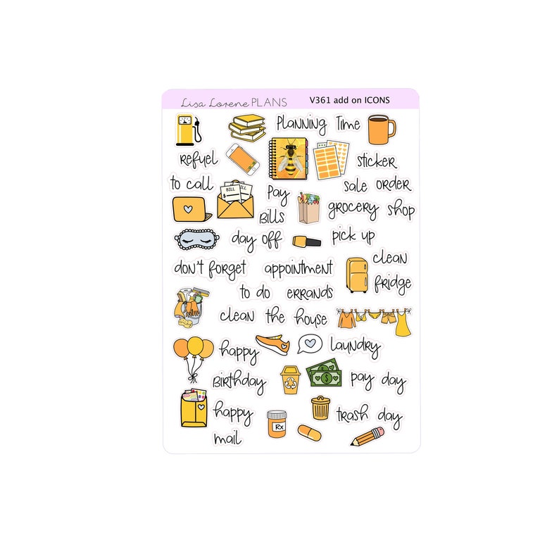 CREATE A BUZZ Weekly Sticker Kit | Honey Bee | 7x9" EC Vertical Planner ...
