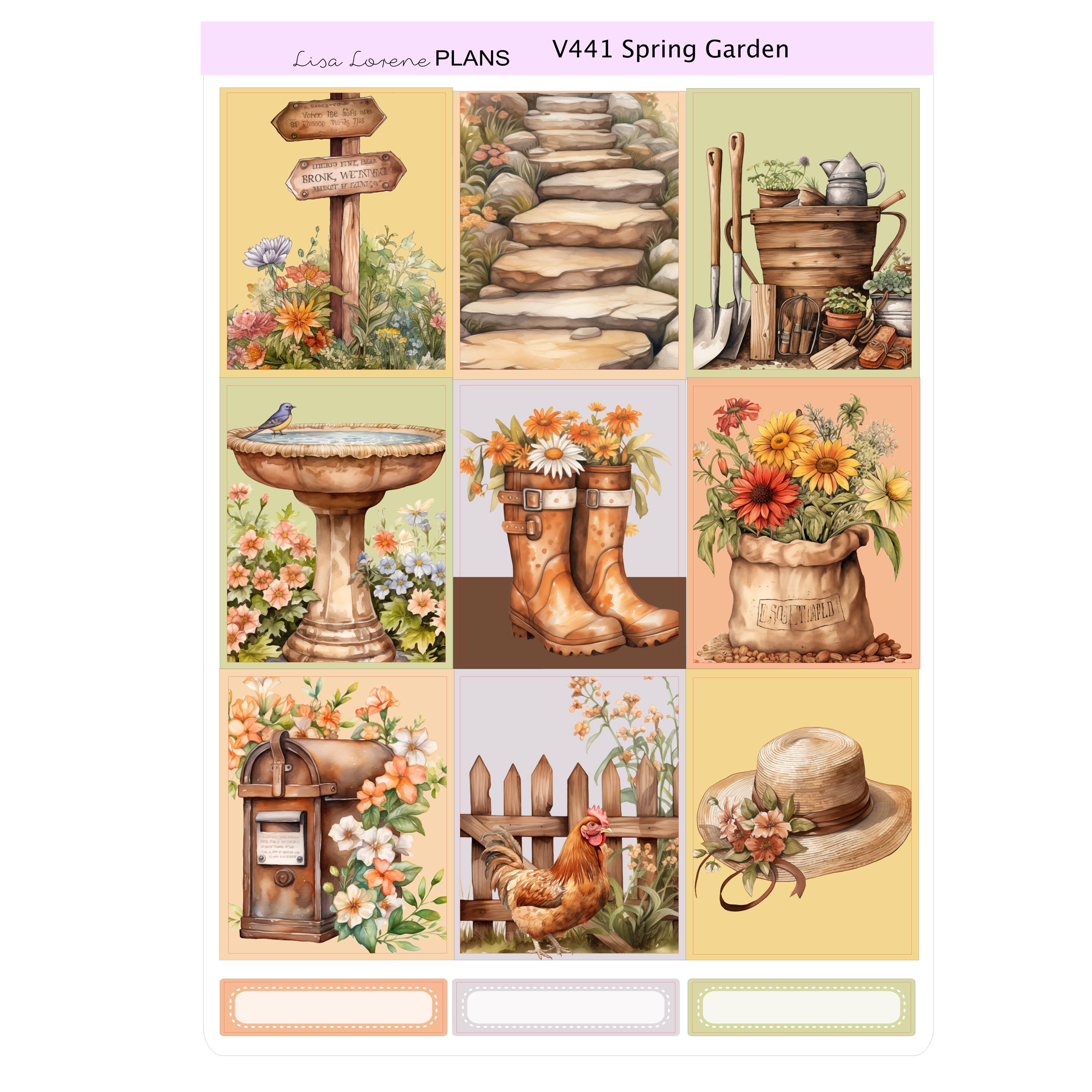 SPRING GARDEN Weekly Planner Sticker Kit | Vertical Planner | Perfect ...