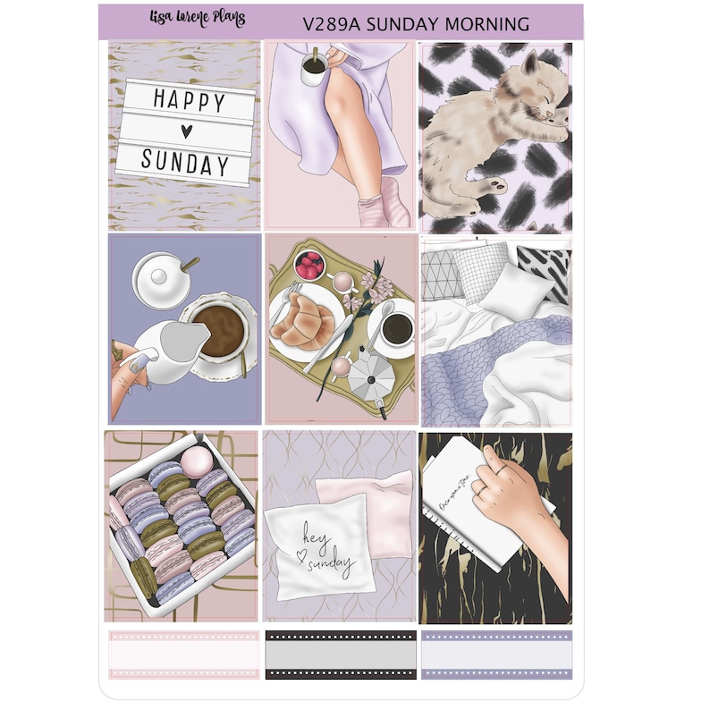 COZY SUNDAY MORNING Vertical Planner kit perfect for Vertical Erin Condren Life planner V289 sheet A