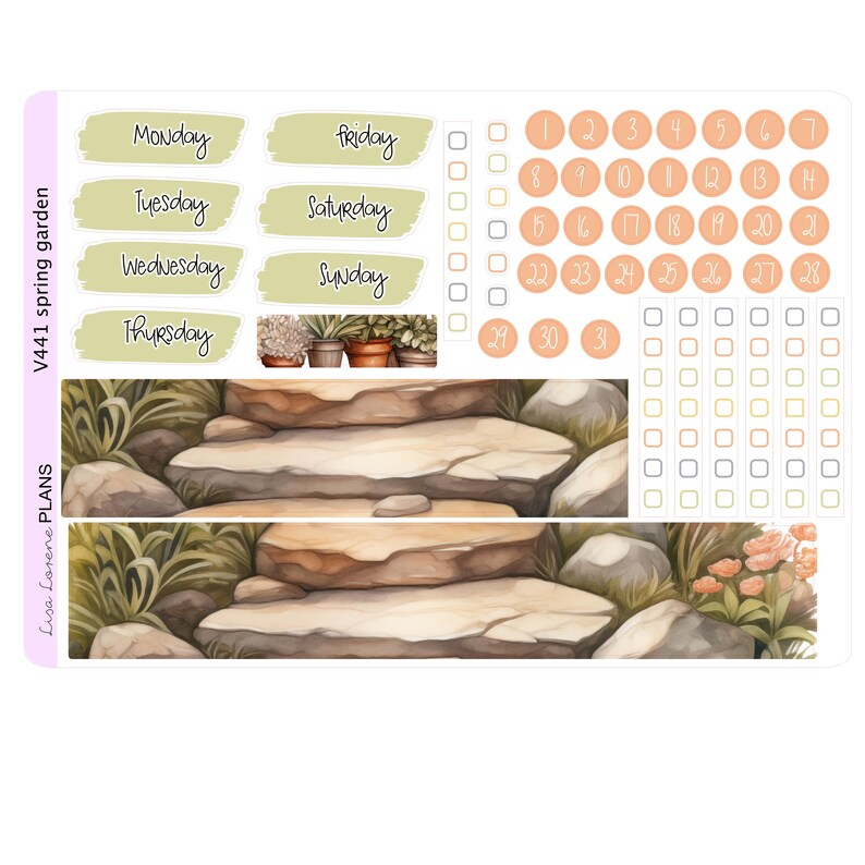 SPRING GARDEN Weekly Planner Sticker Kit | Vertical Planner | Perfect ...