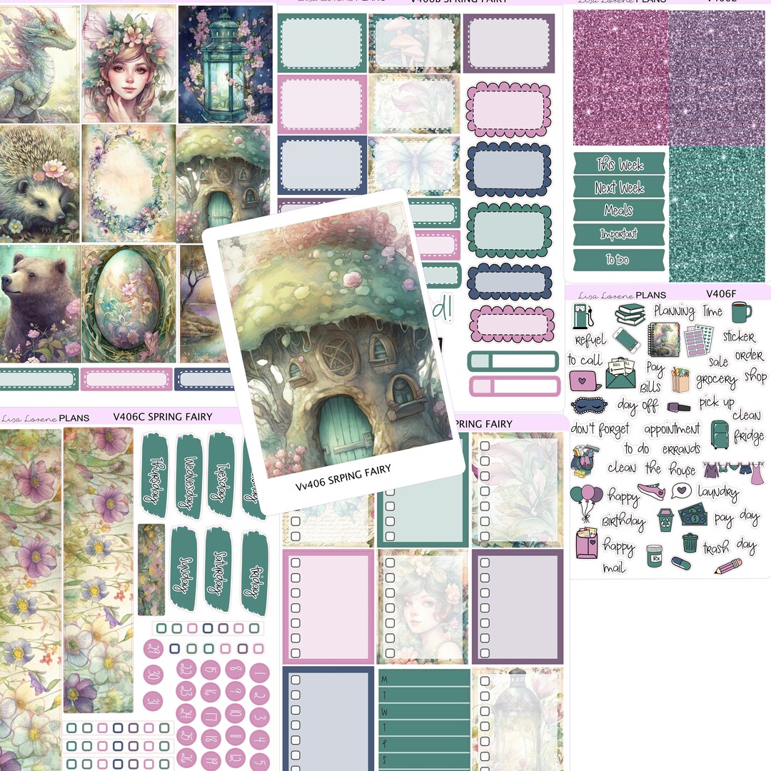 SPRING FAIRY Weekly Planner Sticker Kit | Vertical Planner | Vertical ...