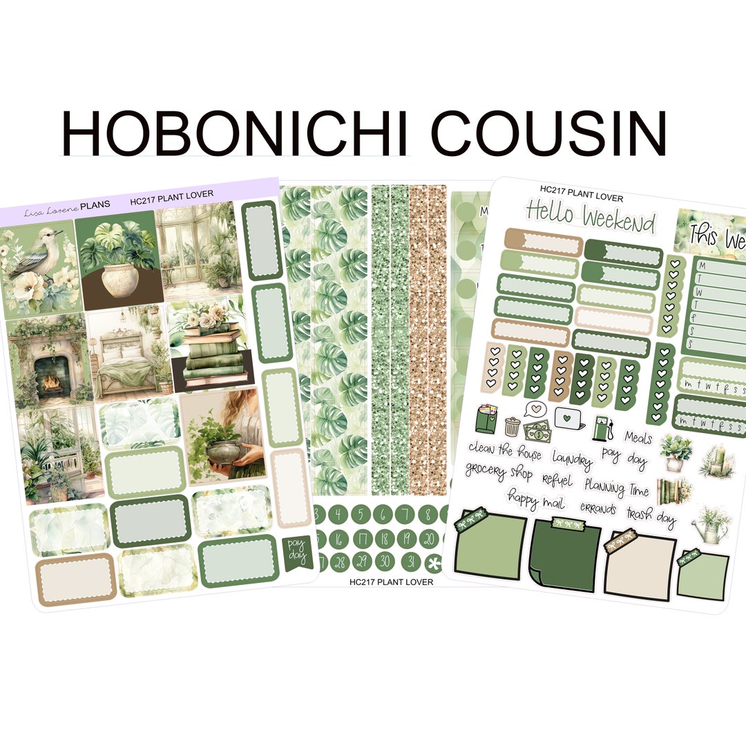 PLANT LOVER Hobonichi Cousin Weekly Planner Sticker Kit | HC217 - Etsy