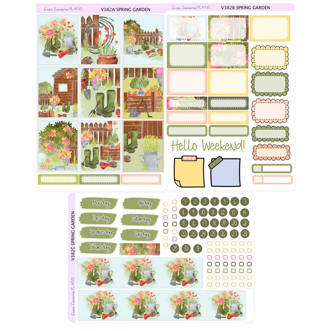 SPRING GARDEN Planner Sticker Kit | Perfect for Erin Condren Life ...