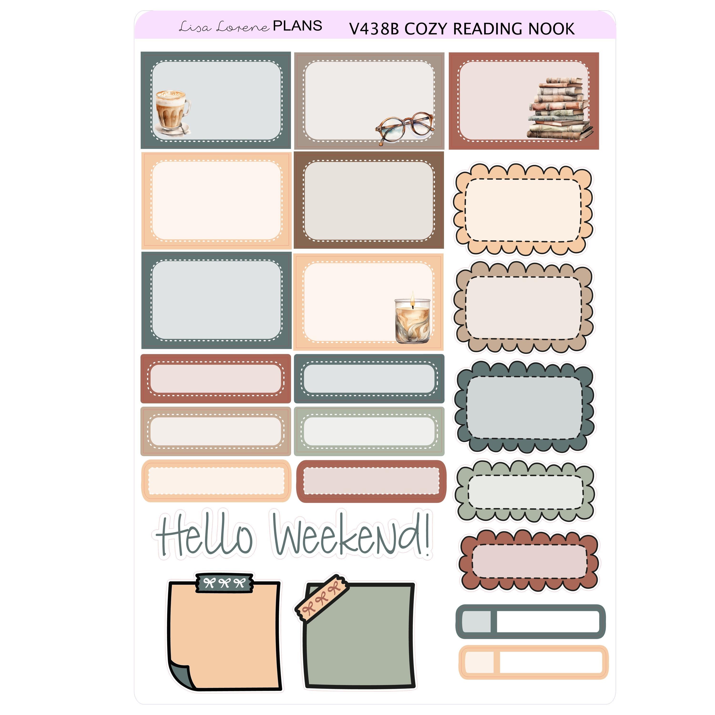 COZY READING NOOK Weekly Planner Sticker Kit | Vertical Planner ...