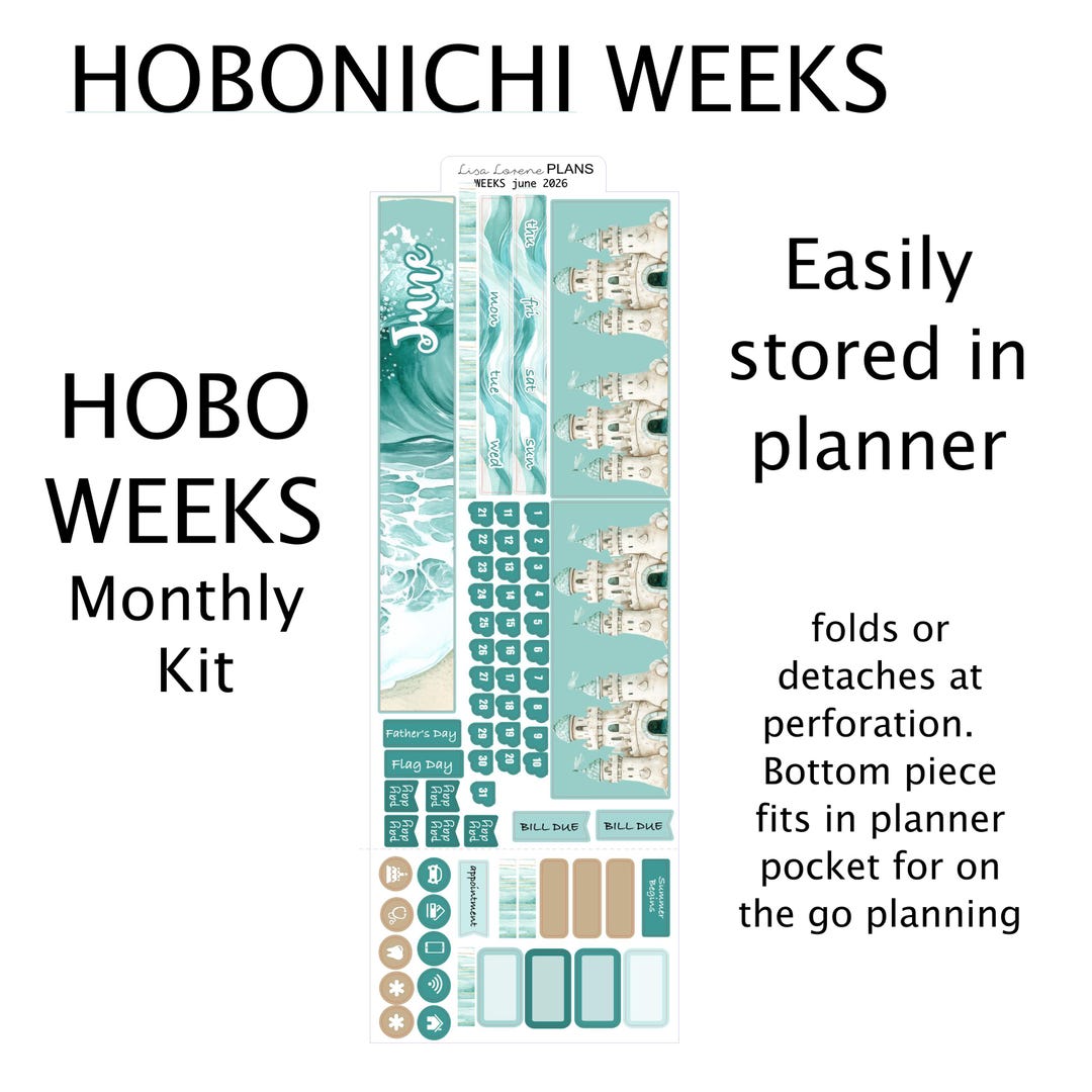 JUNE 2026 MONTHLY Hobonichi Weeks Sticker Kit | HW6 - Etsy