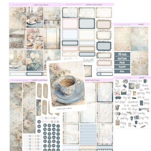 CAFE CHERIE coffee weekly Planner Sticker Kit  | Vertical Planner  | perfect for Vertical Erin Condren Life planner | V400 full