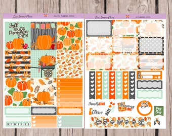 HORIZONTAL Pumpkin Patch Weekly Planner Sticker Set | perfect for horizontal Erin Condren Life Planner |H7